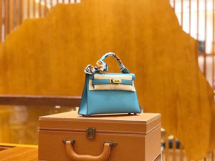 Hermes Mini Kelly II Bag Bleu Du Nord H82401