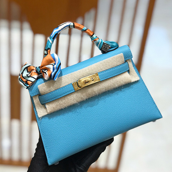 Hermes Mini Kelly II Bag Bleu Du Nord H82401