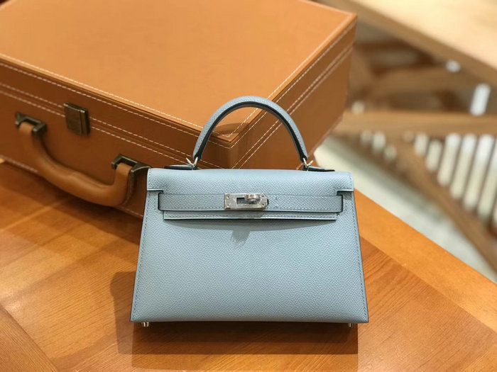 Hermes Mini Kelly II Bag Bleu Lin H82401