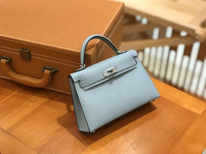 Hermes Mini Kelly II Bag Bleu Lin H82401