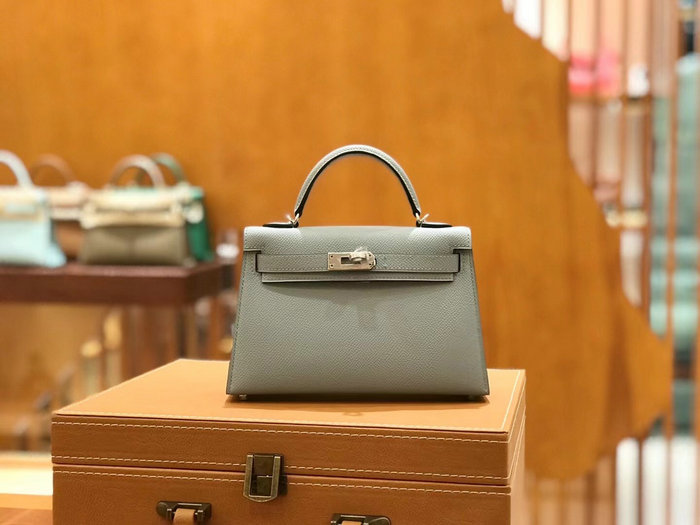 Hermes Mini Kelly II Bag Bleu Lin H82401