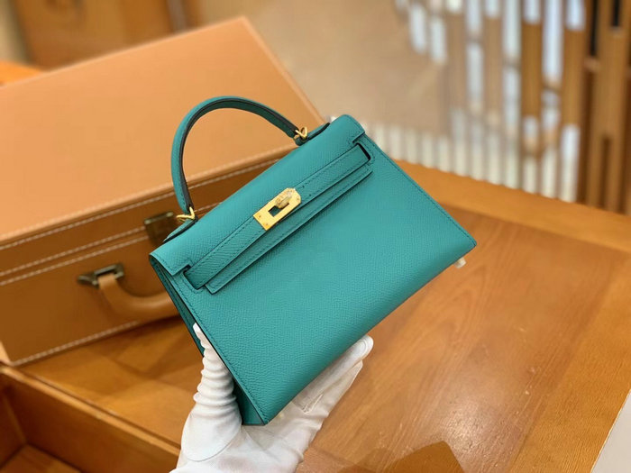 Hermes Mini Kelly II Bag Bleu Paon H82401