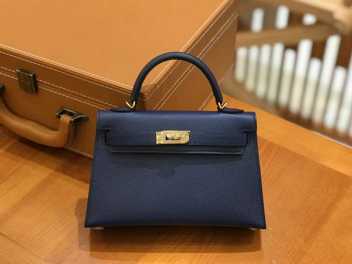 Hermes Mini Kelly II Bag Blue Saphir H82401