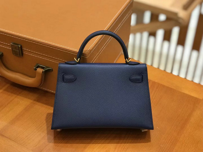 Hermes Mini Kelly II Bag Blue Saphir H82401