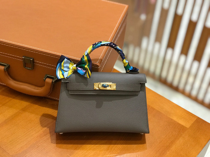 Hermes Mini Kelly II Bag Etain H82401