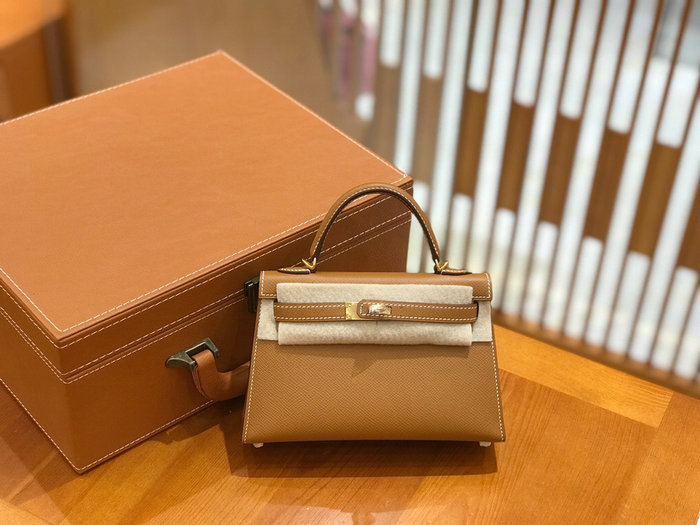 Hermes Mini Kelly II Bag Golden Brown H82401