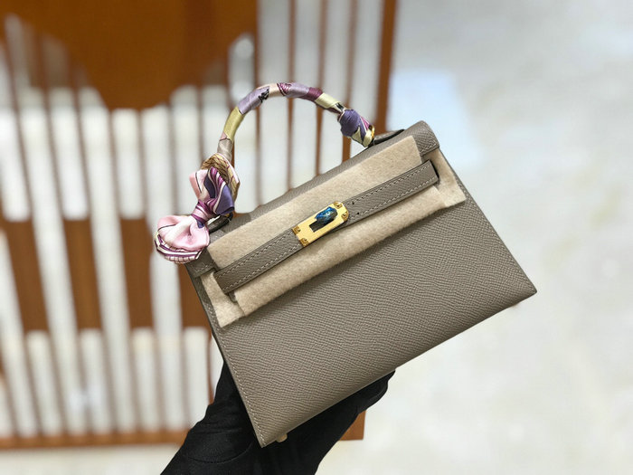 Hermes Mini Kelly II Bag Gris Asphalt H82401