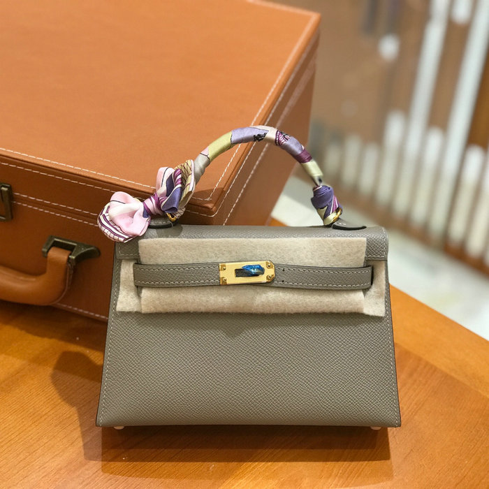 Hermes Mini Kelly II Bag Gris Asphalt H82401