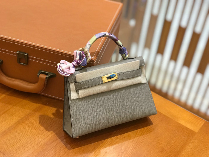 Hermes Mini Kelly II Bag Gris Asphalt H82401