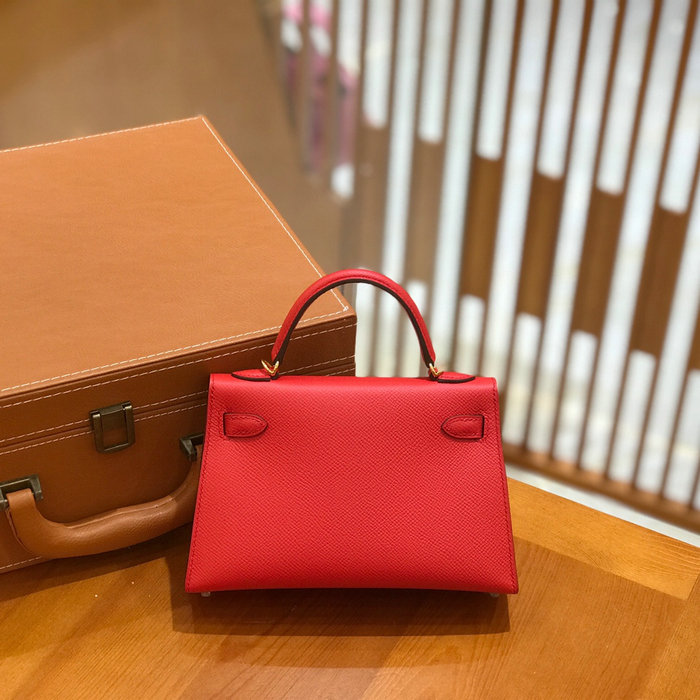 Hermes Mini Kelly II Bag Rouge Garance H82401