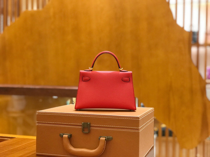 Hermes Mini Kelly II Bag Rouge Garance H82401