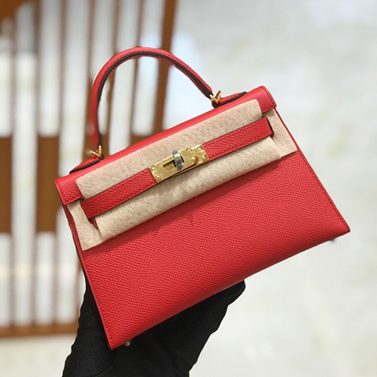 Hermes Mini Kelly II Bag Rouge Garance H82401