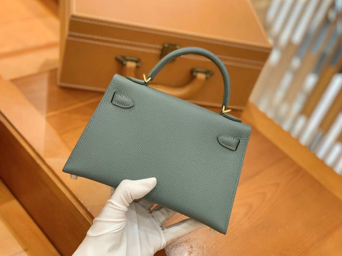 Hermes Mini Kelly II Bag Vert Amande H82401