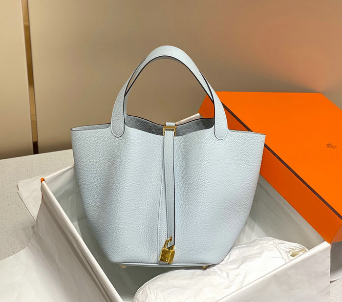 Hermes Picotin Lock 22 Tote Bag Bleu Brume H82301