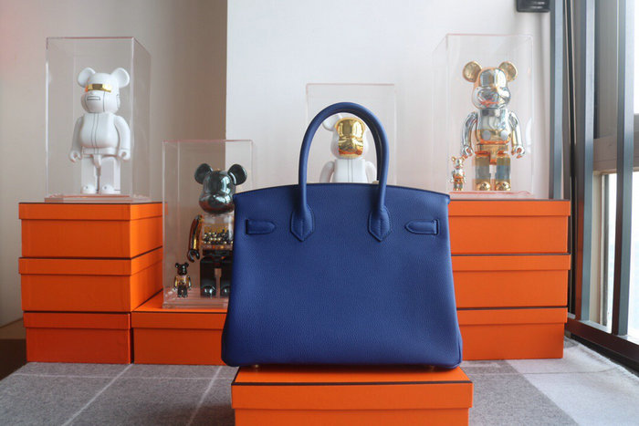 Hermes Togo Leather Birkin Bag Blue Electric HB303508