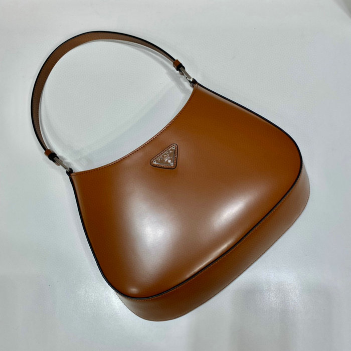 Prada Cleo Brushed Leather Shoulder Bag Brown 1BC499