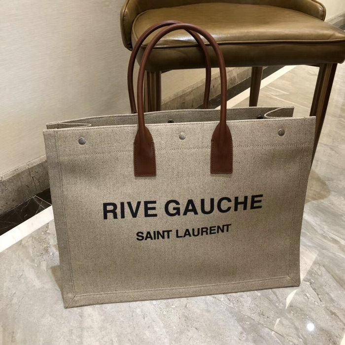 Saint Laurent Rive Gauche Large Tote Bag Grey 509415