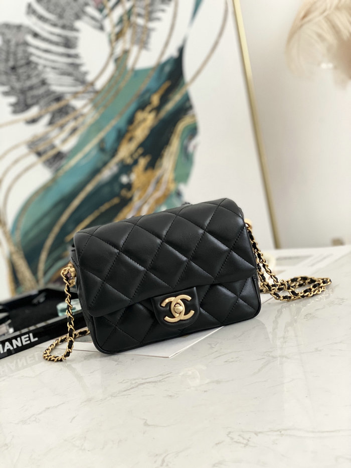 Small Chanel Lambskin Bag Black AS2855