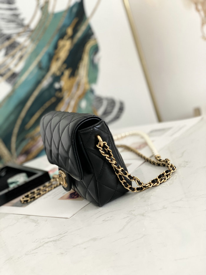 Small Chanel Lambskin Bag Black AS2855