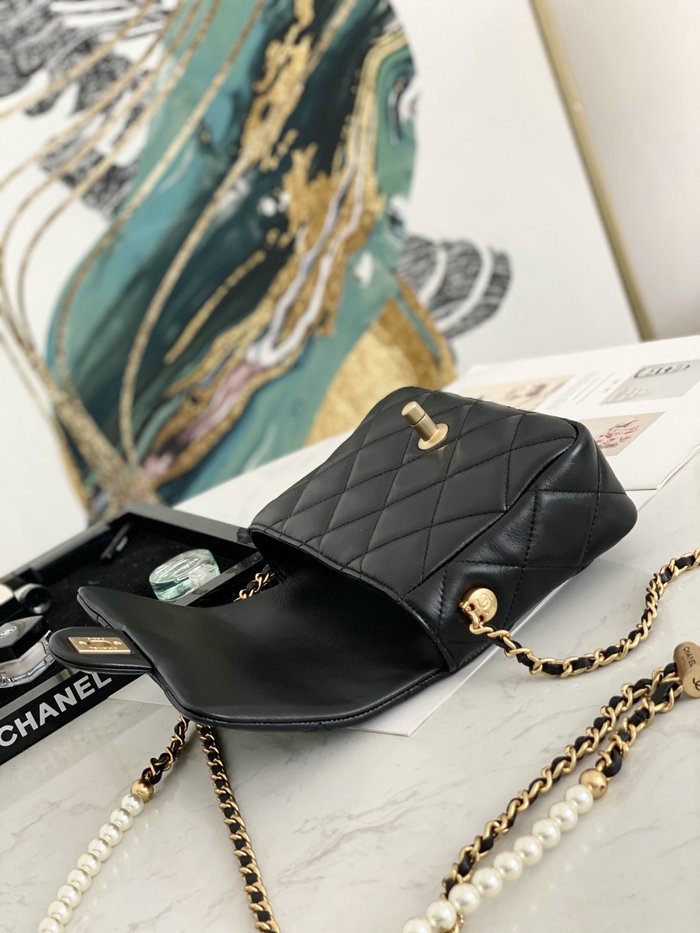 Small Chanel Lambskin Bag Black AS2855