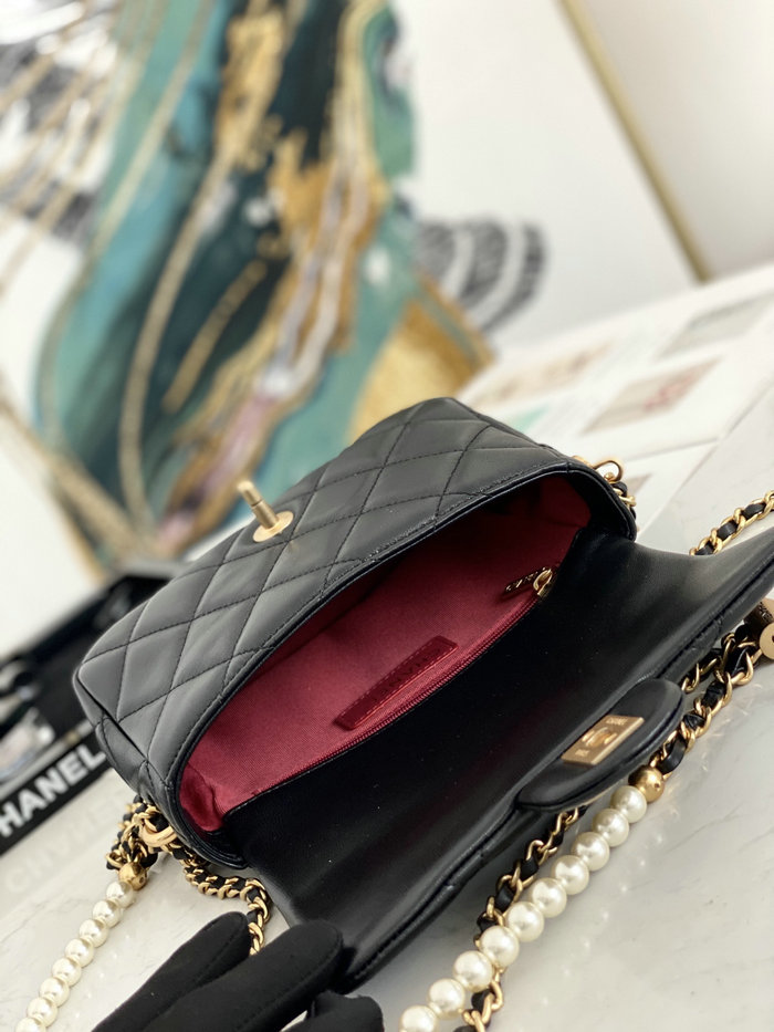 Small Chanel Lambskin Bag Black AS2855