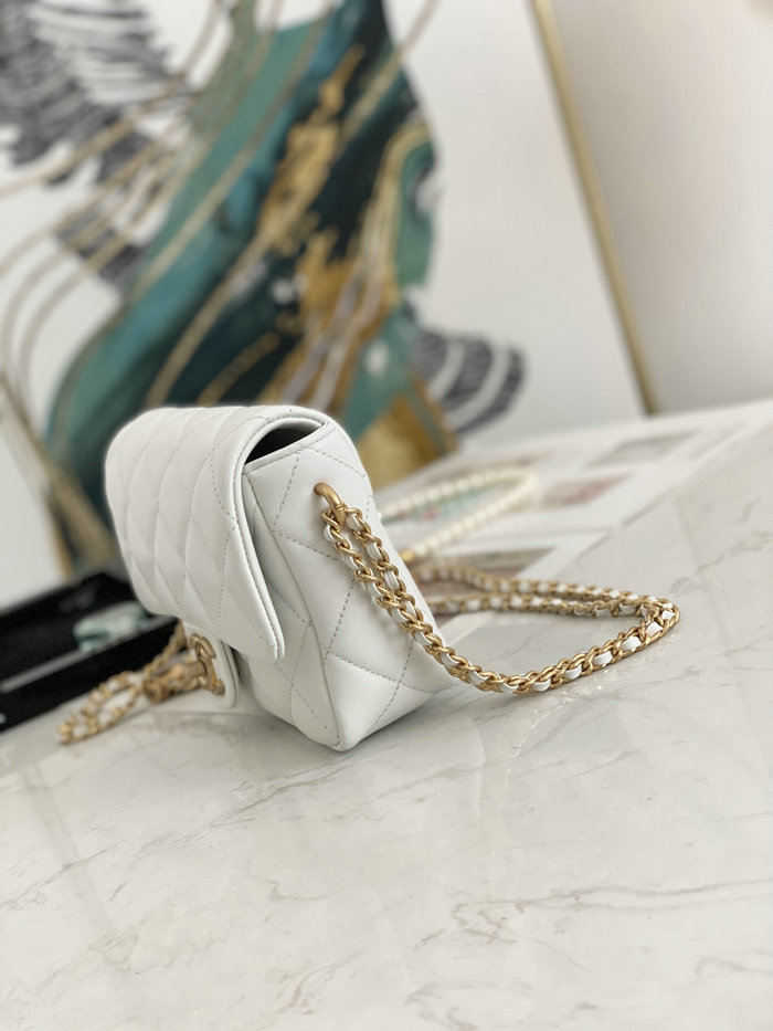 Small Chanel Lambskin Bag White AS2855