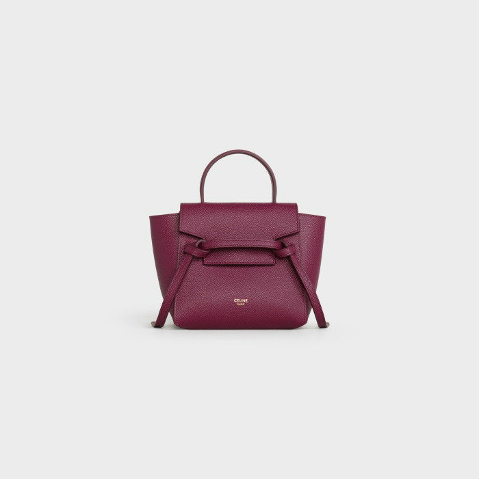 Celine Grained Calfskin Belt Bag Burgundy C10221