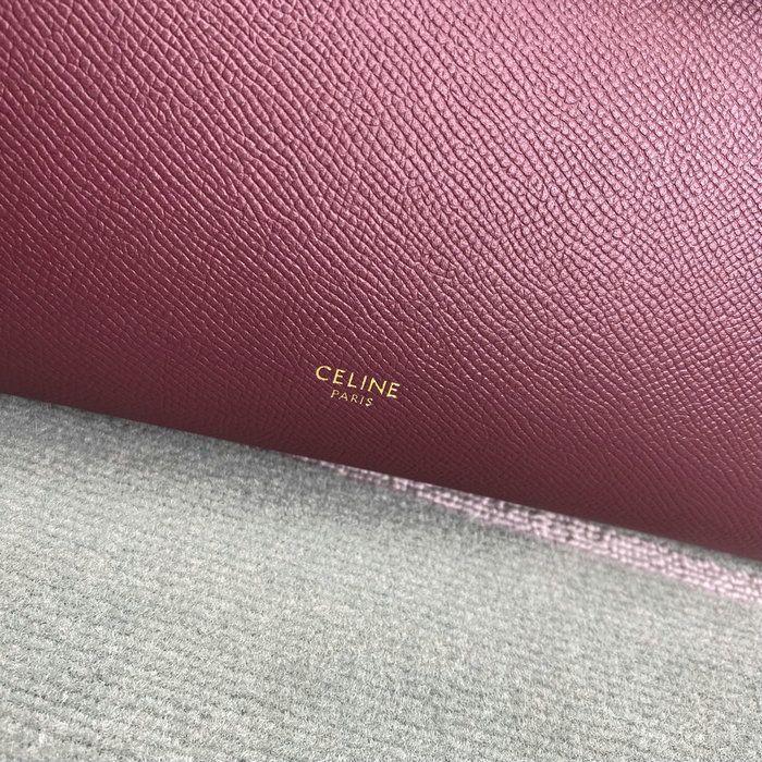 Celine Grained Calfskin Belt Bag Burgundy C10221