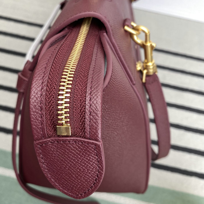 Celine Grained Calfskin Belt Bag Burgundy C10221