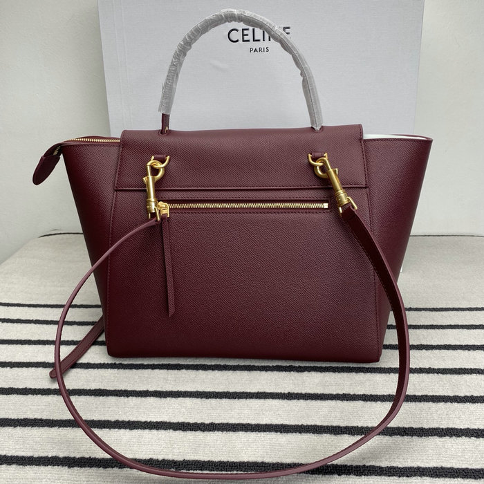 Celine Grained Calfskin Belt Bag Burgundy C10221