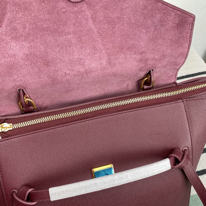 Celine Grained Calfskin Belt Bag Burgundy C10221