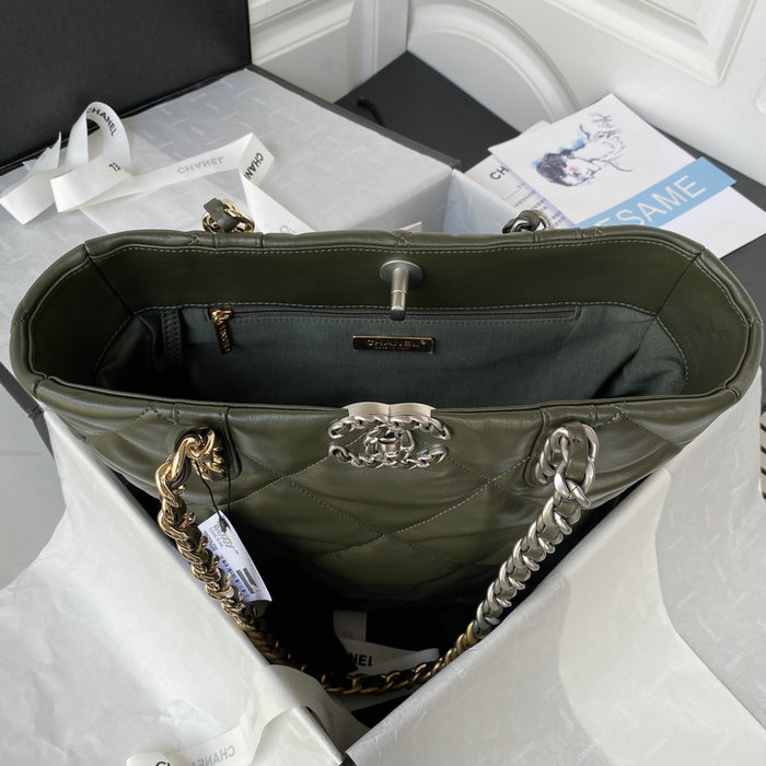 Chanel 19 Shopping Bag Khaki AS3519