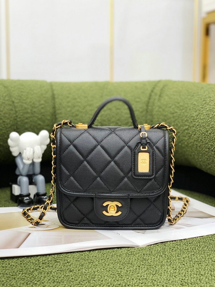 Chanel 22k Mini Flap Bag Black AS3652