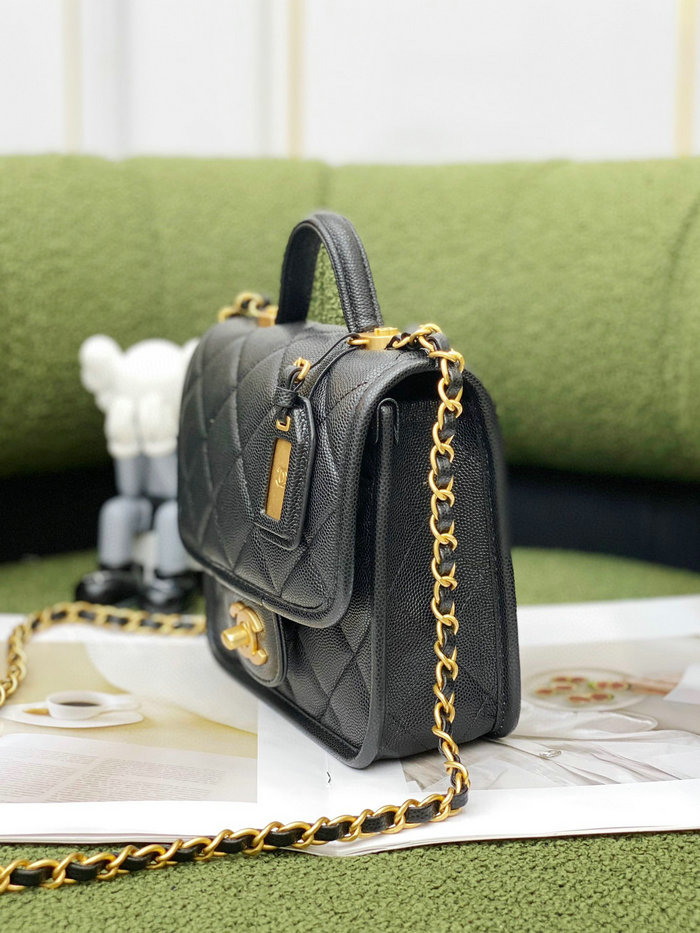 Chanel 22k Mini Flap Bag Black AS3652