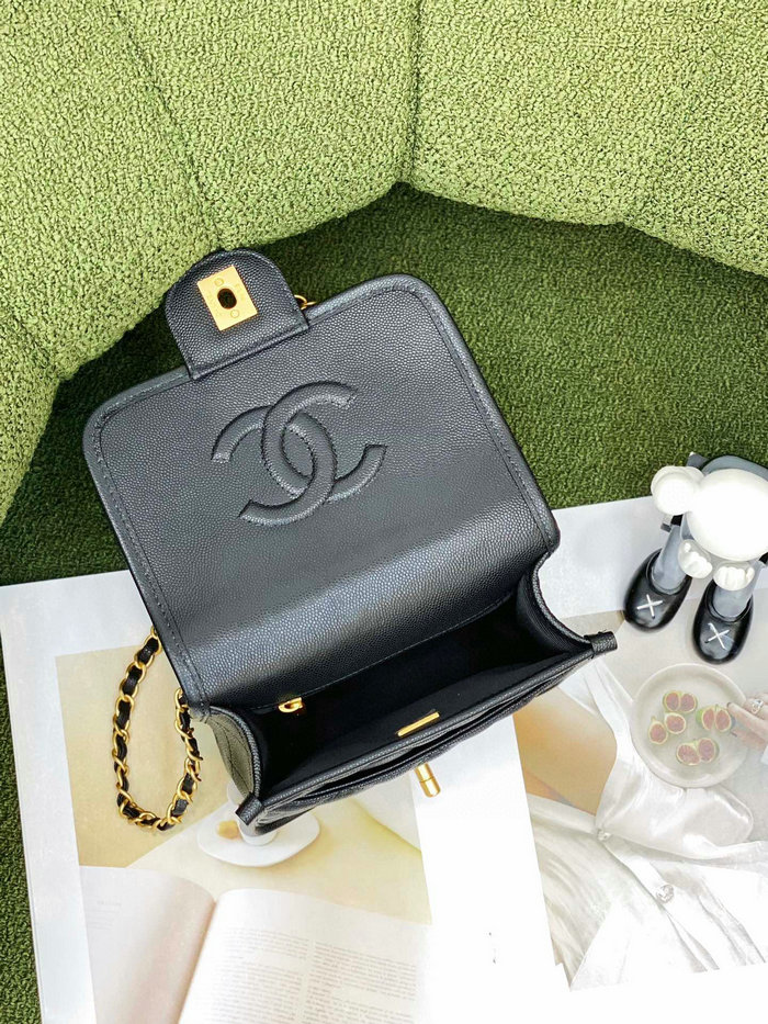 Chanel 22k Mini Flap Bag Black AS3652