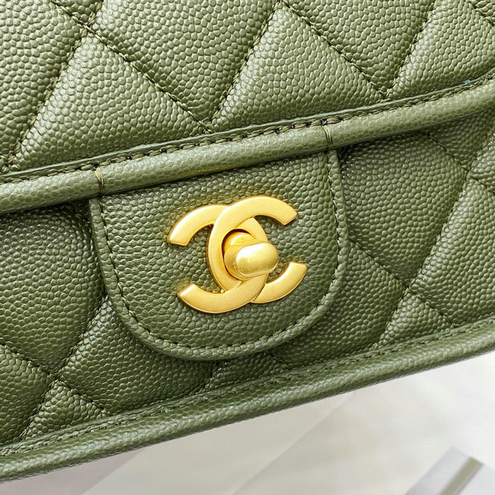 Chanel 22k Mini Flap Bag Green AS3652