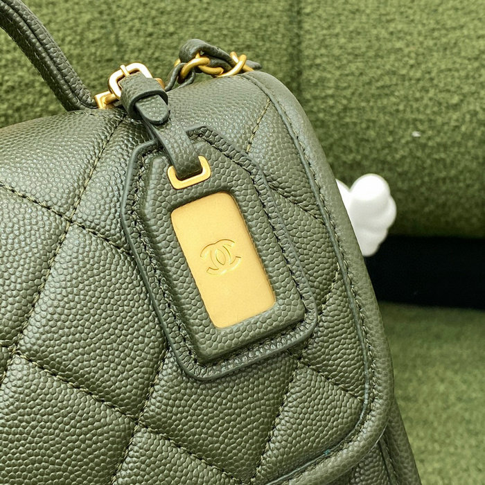 Chanel 22k Mini Flap Bag Green AS3652