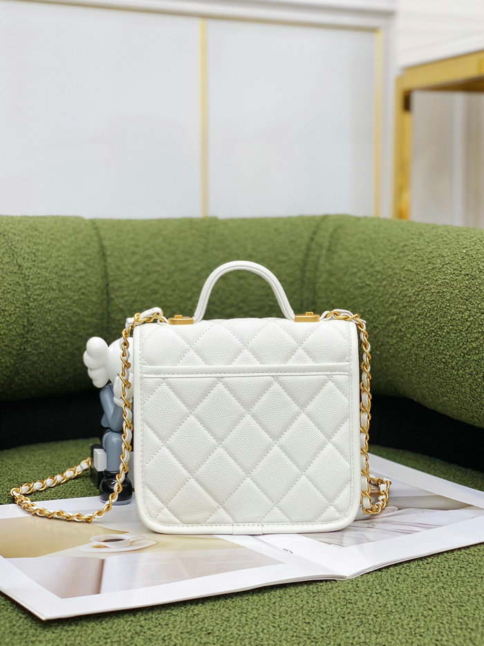 Chanel 22k Mini Flap Bag White AS3652