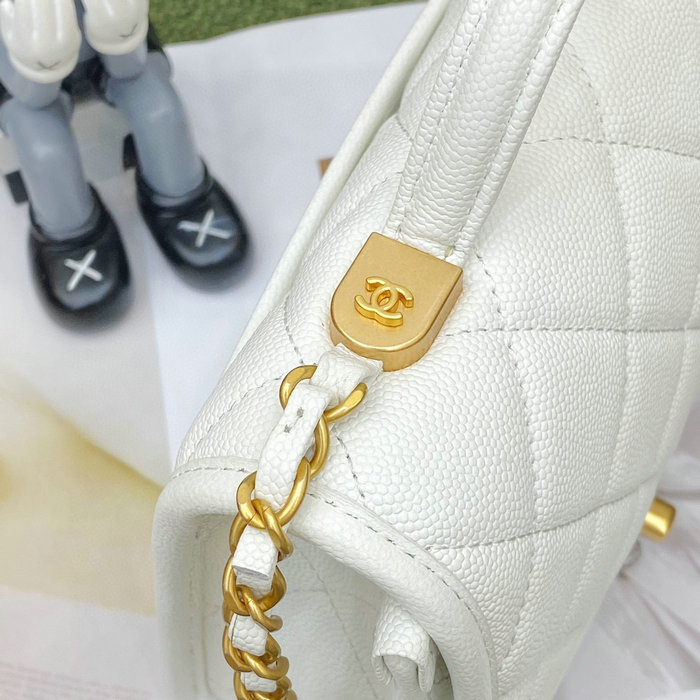 Chanel 22k Mini Flap Bag White AS3652