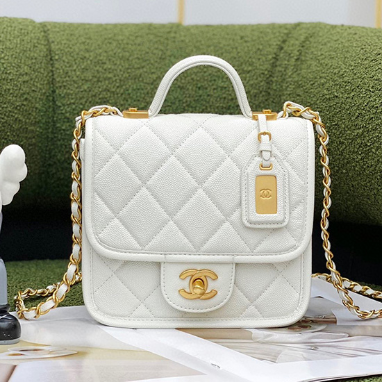 Chanel 22k Mini Flap Bag White AS3652