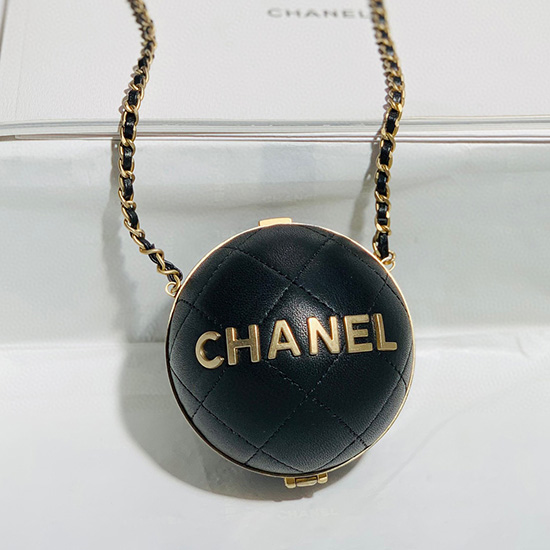 Chanel Lambskin Sphere Minaudiere Black AP2895