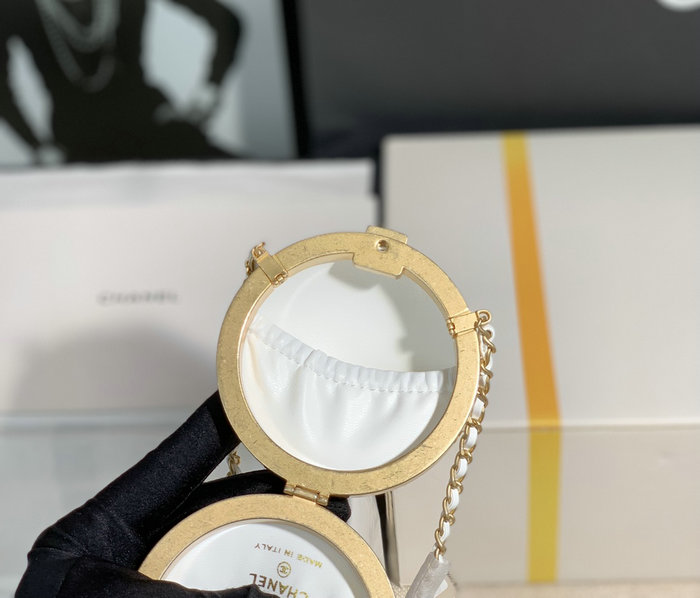 Chanel Lambskin Sphere Minaudiere White AP2895