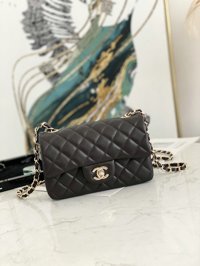 Classic Chanel Lambskin Small Flap Bag Dark Brown CF1116