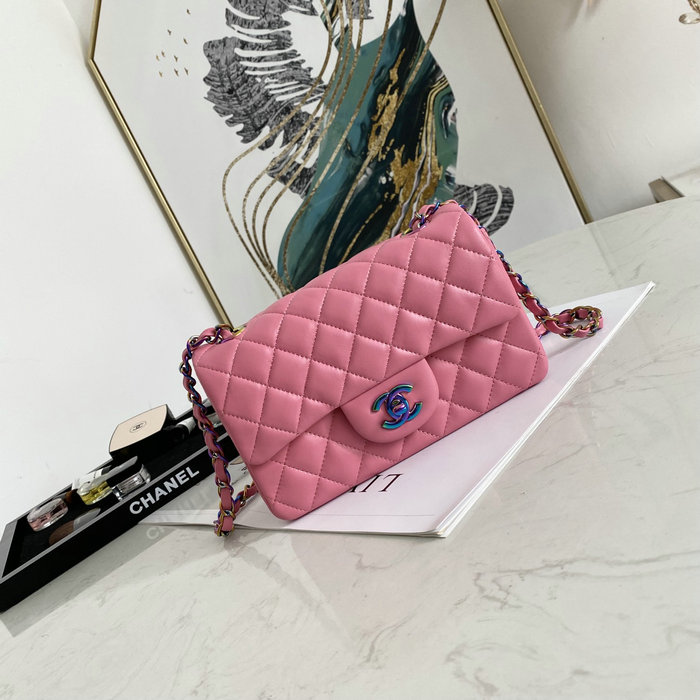 Classic Chanel Lambskin Small Flap Bag Pink CF1116