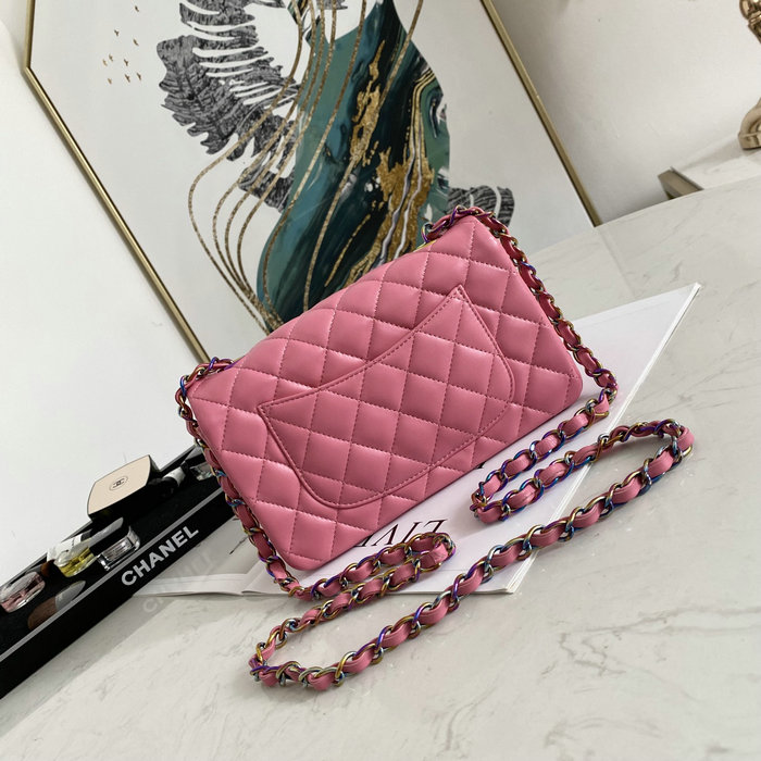 Classic Chanel Lambskin Small Flap Bag Pink CF1116