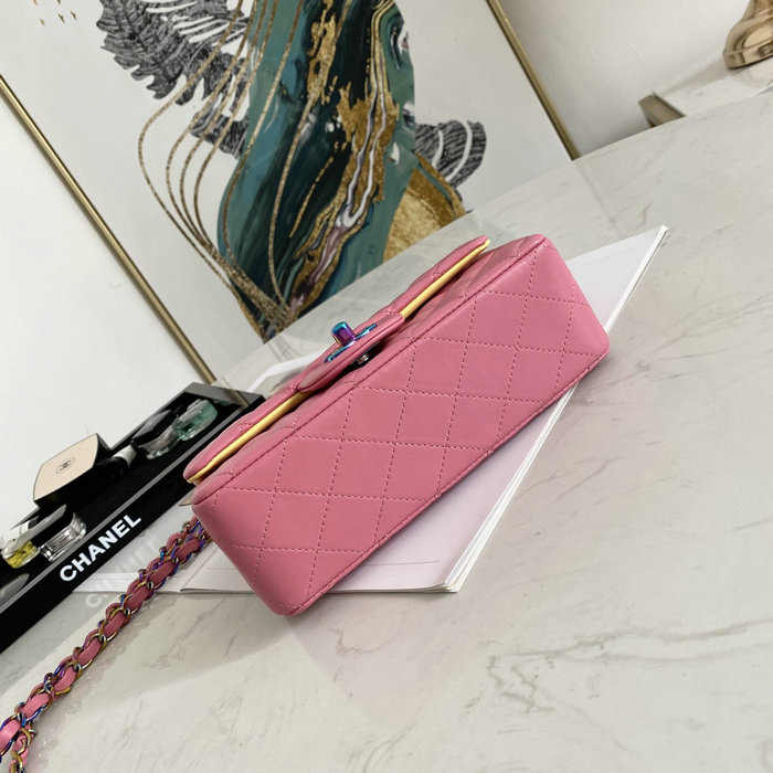 Classic Chanel Lambskin Small Flap Bag Pink CF1116