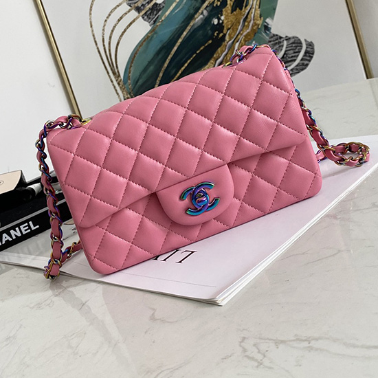 Classic Chanel Lambskin Small Flap Bag Pink CF1116