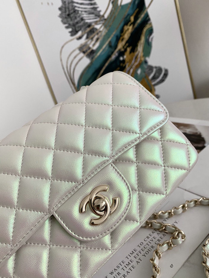 Classic Chanel Lambskin Small Flap Bag White CF1116