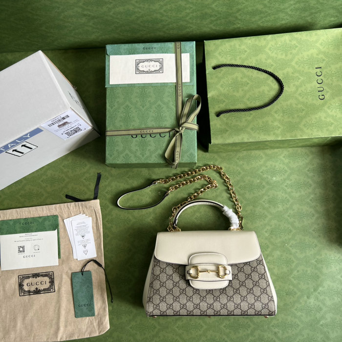 Gucci Horsebit 1955 medium bag White 702049