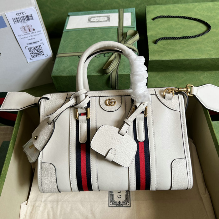 Gucci Small top handle bag with Double G White 715772